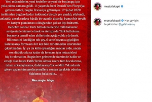 Mustafa Kap'dan Galatasaray'a veda