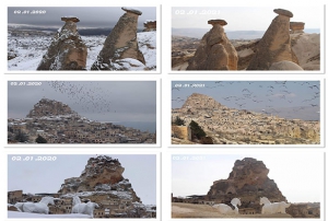 Kapadokya'da mevsimsel farkllk ayn noktadan ekilen fotorafa yans