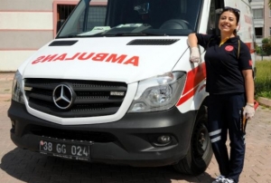 Kayseri'nin tek kadn ambulans ofr