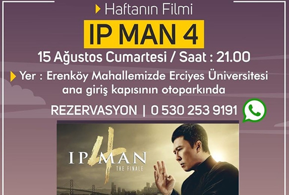 Melikgazi'de Arabal Sinema Gnleri'nde bu hafta 'Ip Man 4'