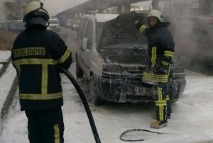 Seyir halindeki ara bir anda alev ald