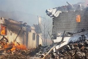 ankrda ky yangn: ok sayda ev kl oldu