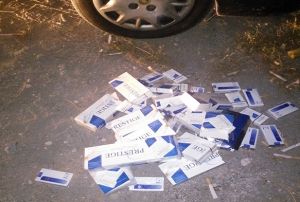 Arabann tamponunda bin 590 paket kaak sigara ele geirildi