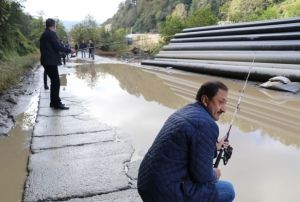 Olta ile yol protestosu