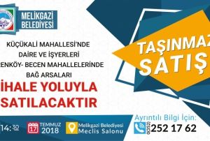 Melikgazi Belediyesi 32 tanmaz ihale yoluyla satacak