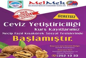 Melikgazi Belediyesi 'Ceviz Yetitiricilii' kursu at
