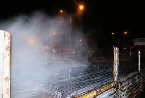 Seyir halindeki trn dorsesinde yangn kt