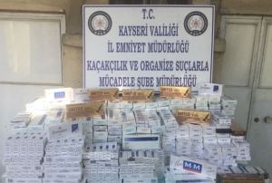 Kayseri'de 2 bin 960 paket kaak sigara ele geirildi
