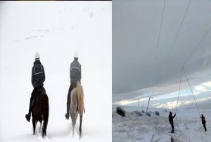 Kar ve tipinin kapatt yollar atla atlar