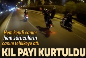 Motosikletli magandann tek teker kazas 