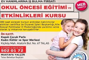 Talas Belediyesinden Ev Hanmlarna  Kaps