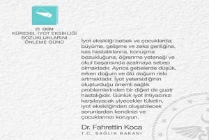 Bakan Kocadan iyot uyars