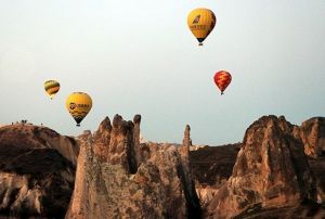 Kapadokyada balonlarn grsel leni
