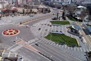 Kayseri'nin virs ncesi en youn meydan havadan grntlendi