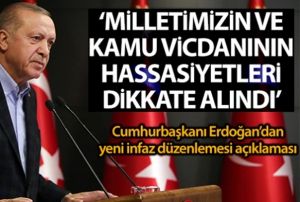 Cumhurbakan Recep Tayyip Erdoan'dan yeni infaz yasas deerlendirme