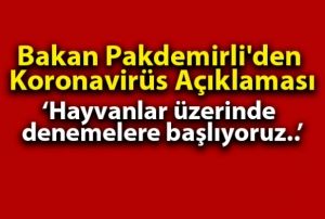 'Covd-19 antiserumu iin hayvanlar zerinde denemelere balyoruz'