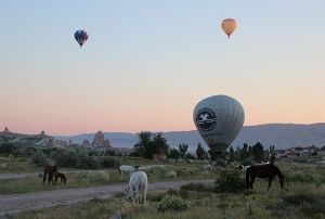 Kapadokyada gkyz balonlarla renklendi