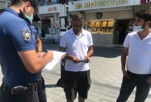 Maskesiz dar kan adamdan ikna iin polise ilgin szler
