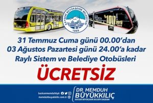 Bayramda belediye otobsleri ve tramvaylar cretsiz