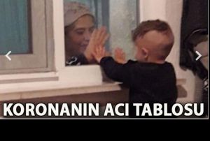 Karantinadaki babaannesiyle cam arkasndan oynuyor