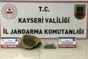 Jandarmann evde yapt aramada 250 gram esrar ele geirildi