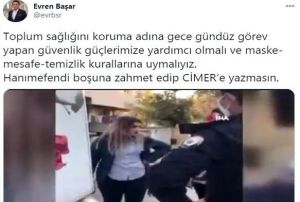 Polisleri tehdit eden kadna CMERden cevap
