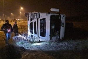 Park halindeki trn frenleri boalnca bo araziye devrildi