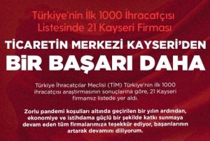 Yatrm ve ticaret ehri Kayseri'den bir baar daha