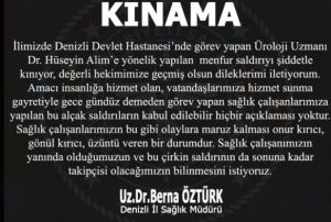 Grevli doktora yumruklu saldr