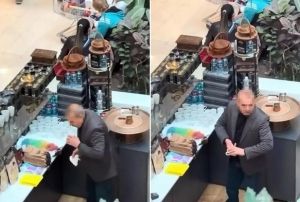 Fincanları tkrerek temizledi