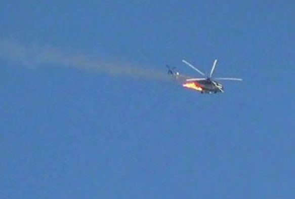 Uaktan sonra imdi de Rus helikopteri drld!