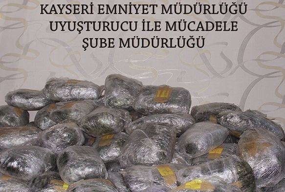 Kayseri'de 1 milyon TL'lik esrar ele geirildi