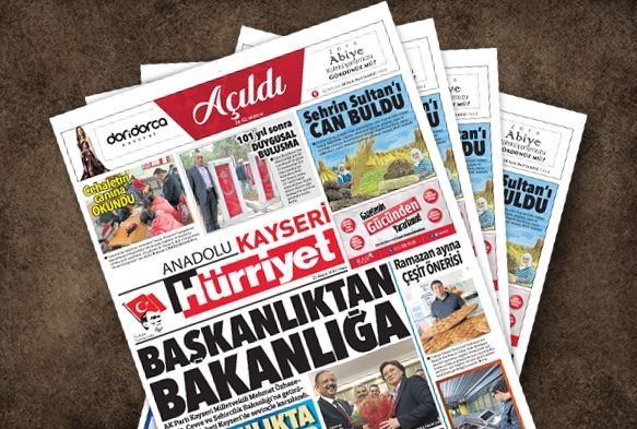 Hrriyet Kayseri gazetesi bayilerdeki yerini ald