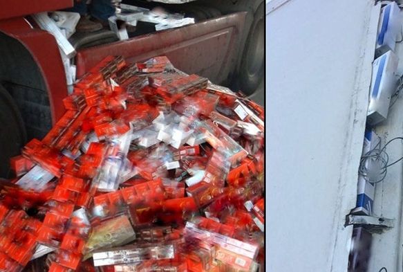 Tırın dorsesinde 196 bin 500 paket kaçak sigara ele geçirildi