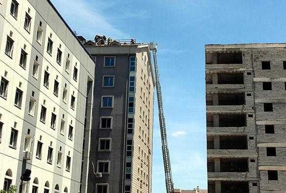 9 katlı binada çıkan yangın korkuttu