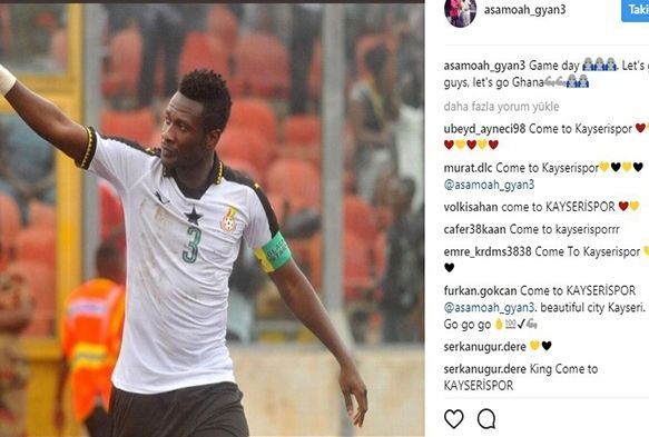 Asamoah Gyan, Kayserispor'u beğendi
