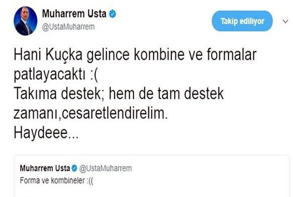 Muharrem Usta, taraftara seslendi !