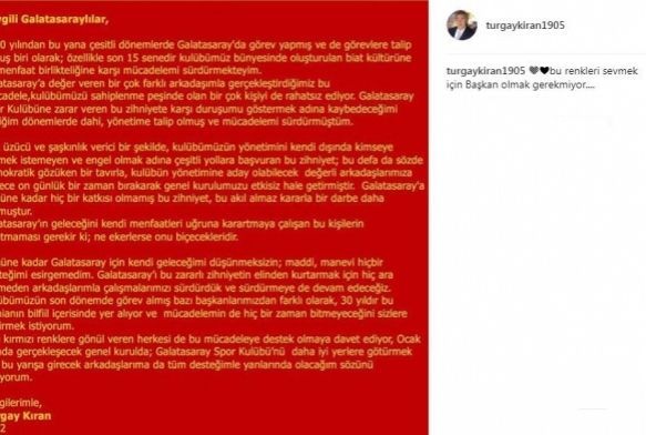 Turgay Kran adaylktan ekildi