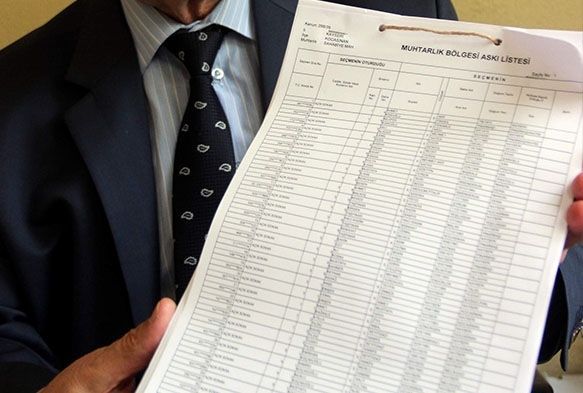 Semen listeleri muhtarlklarda askya kt