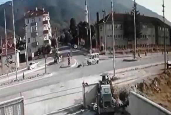 Motosiklet srcsnn ld kaza kamerada