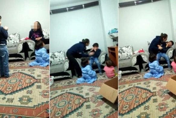 Üvey anne şiddeti kamerada