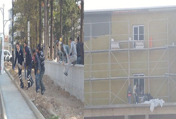 Dengesini kaybeden işçi 8 metre yükseklikten düştü