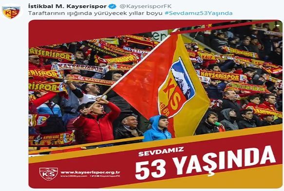 Kayserispor 53 yaşında