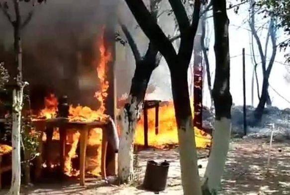 Develi'de bir kafede korkutan yangın