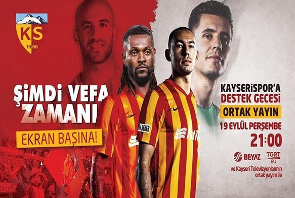 Kayserispordan Vefa Gecesine ak davet
