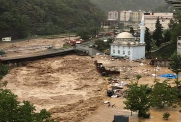 Artvin'in Borçka ilçesinde sel