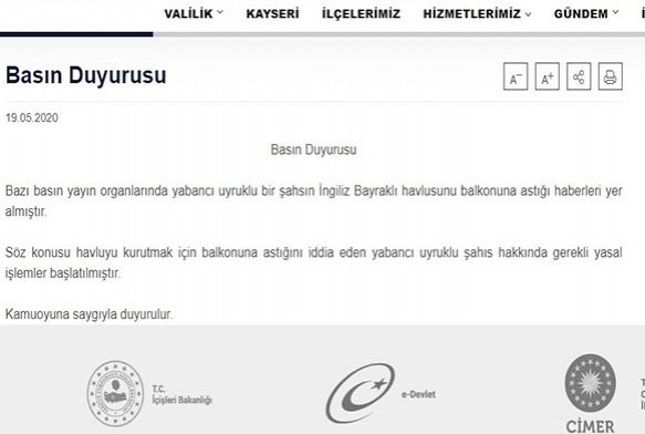 Balkona aslan ngiliz Bayra hakknda ilem balatld