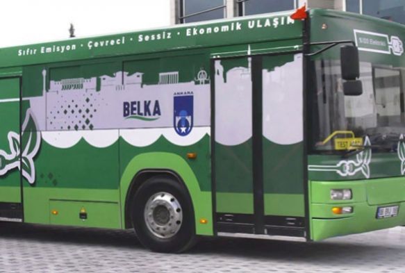 Ankara'da dizelden dntrlen elektrikli otobs tantld