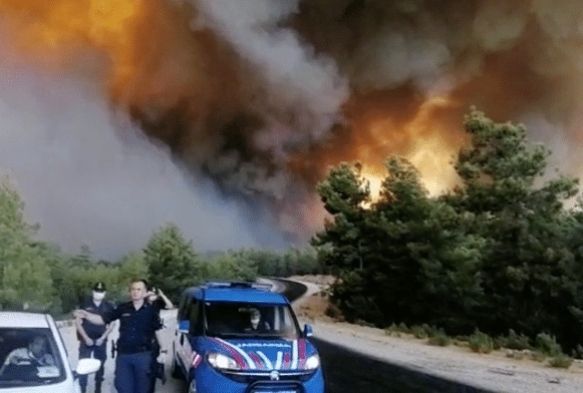 Manavgat'ta hızla büyüyen yangın yerleşim alanlarına indi