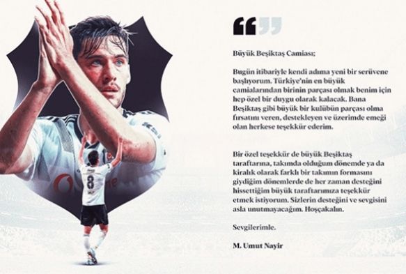 Umut Nayir, Beikta'tan ayrldn aklad